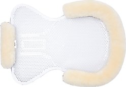 Horze Harleigh Gel Saddle Pad with Lambskin Edges, Off-White