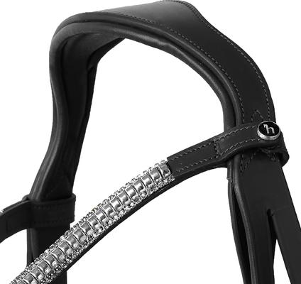 Show full view: Horze Highbury Anatomical Crystal Dressage Horse Bridle, Black, Horse slide 6 of 6