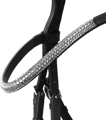Show full view: Horze Highbury Anatomical Crystal Dressage Horse Bridle, Black, Horse slide 4 of 6