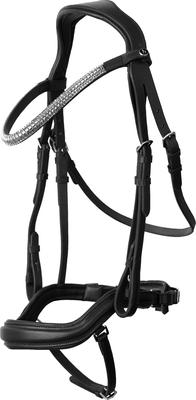 Show full view: Horze Highbury Anatomical Crystal Dressage Horse Bridle, Black, Pony slide 2 of 6