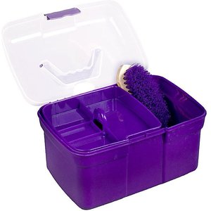 Horze Juniors Horse Grooming Box, Purple