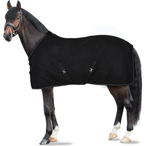 Horze Kiel Fleece Horse Cooler, Black, 72-in