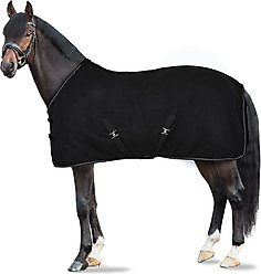 Horze Kiel Fleece Horse Cooler, Black, 75-in