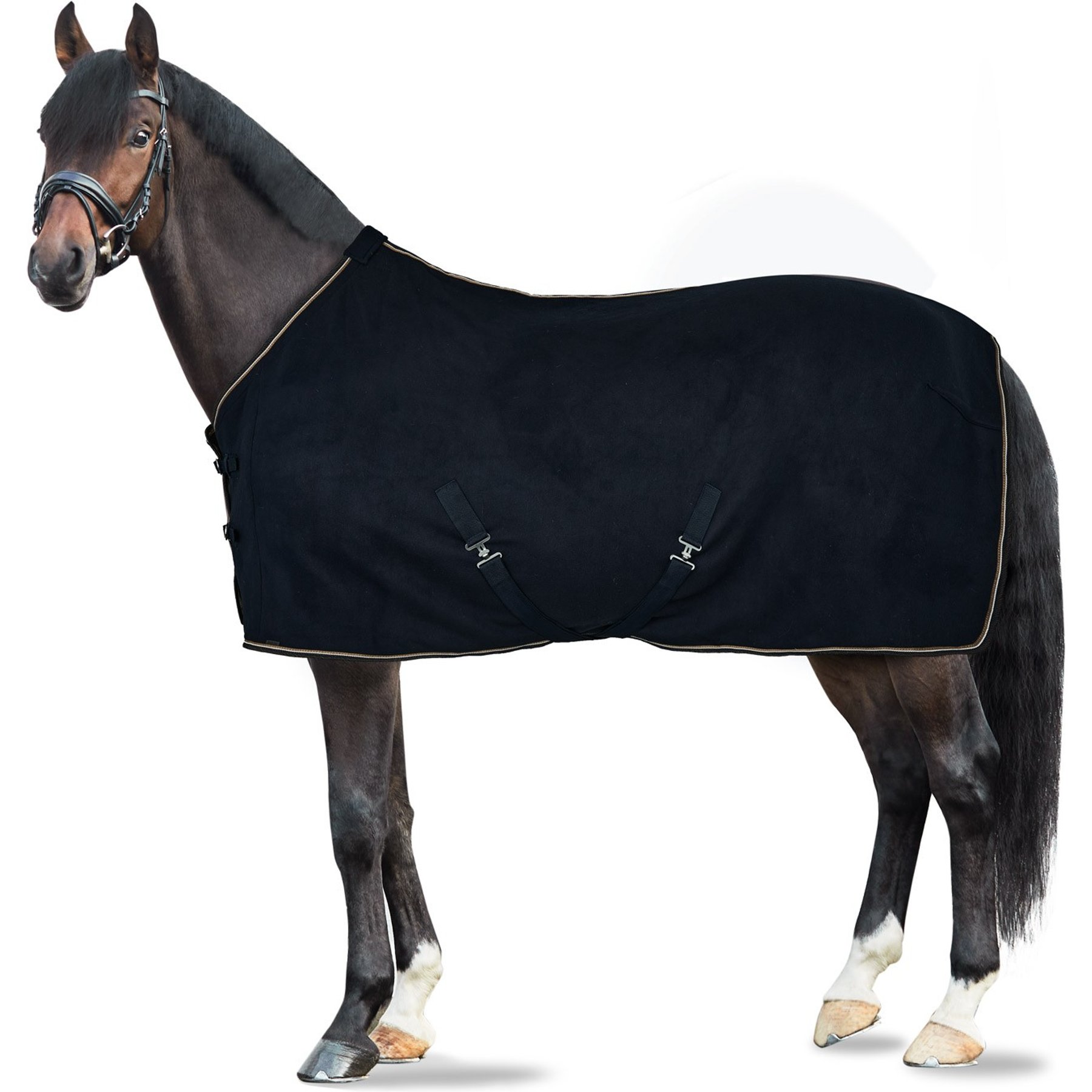 Horze Kiel Fleece Horse Cooler, Dark Navy, 69-in