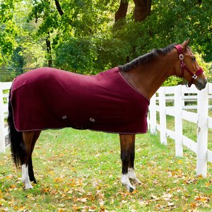 Horze Kiel Fleece Horse Cooler, Dark Red, 78-in