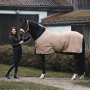 Horze Kiel Fleece Horse Cooler, Tan, 75-in