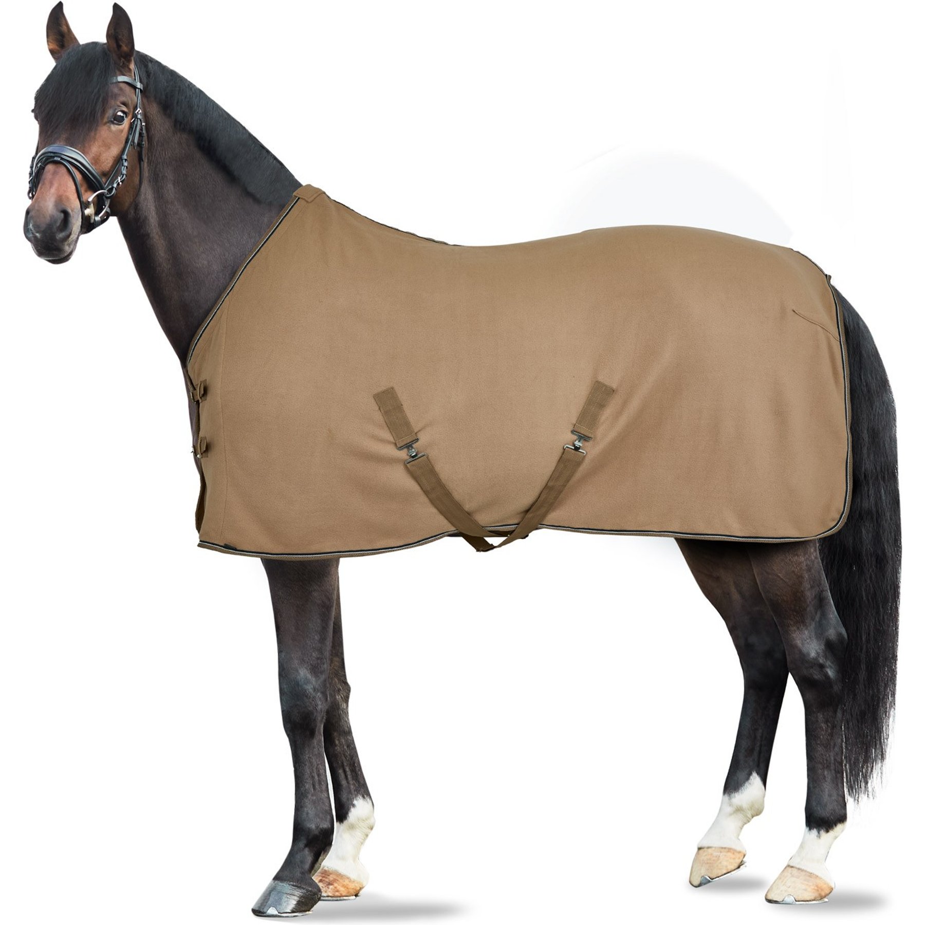 Horze Kiel Fleece Horse Cooler, Tan, 78-in