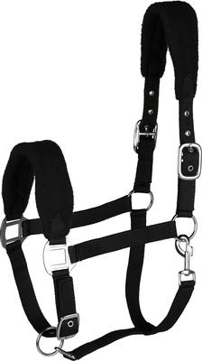 Show full view: Horze Kiel Horse Halter with Fleece, Black, Cob slide 1 of 4