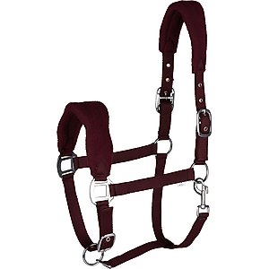 Horze Kiel Horse Halter with Fleece, Dark Red, Cob