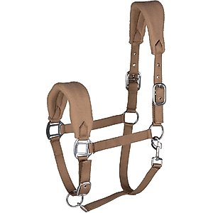 Horze Kiel Horse Halter with Fleece, Tan, Horse