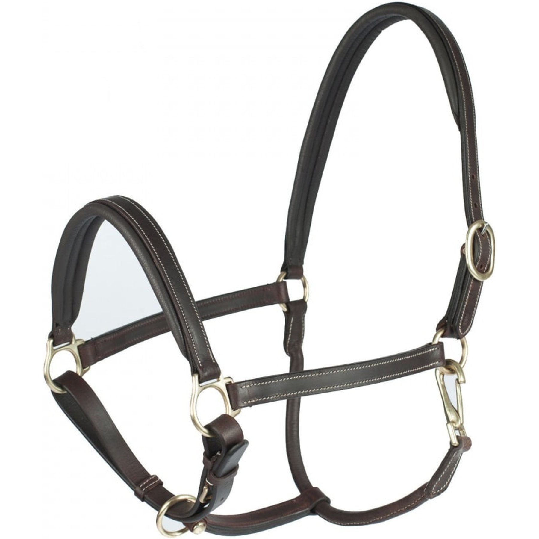 Horze Largo Leather Horse Halter, Dark Brown, Cob