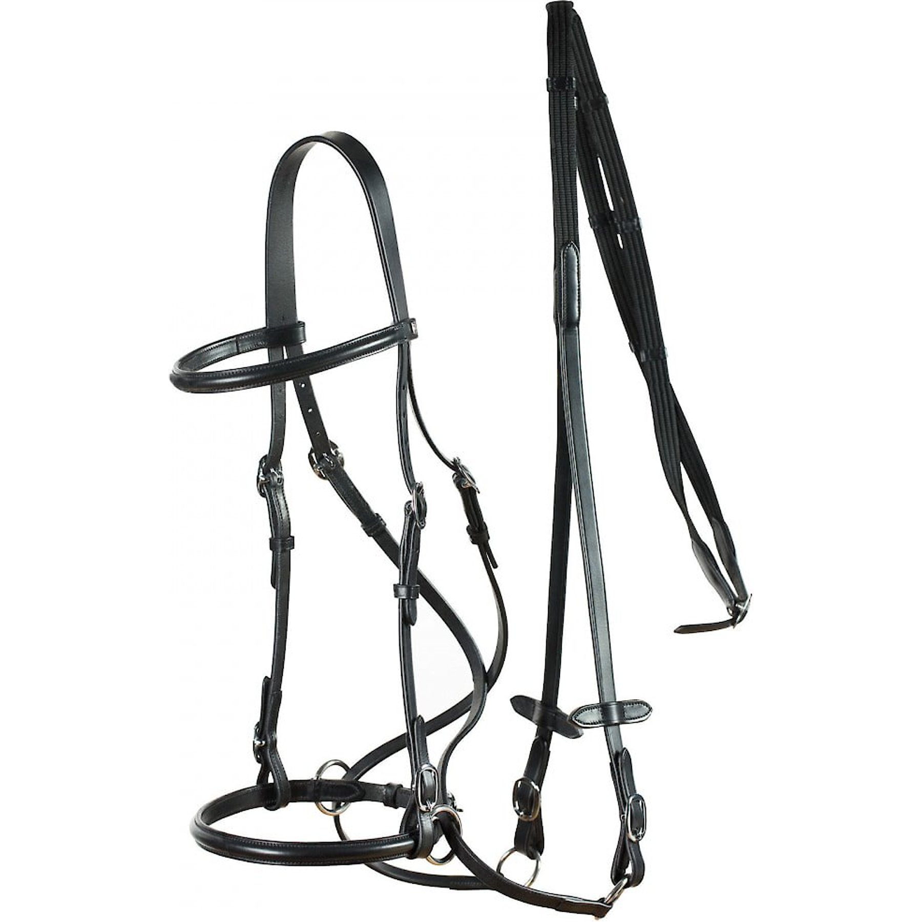 Horze Leather Bitless Horse Bridle, Black, Cob