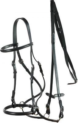 Show full view: Horze Leather Bitless Horse Bridle, Black, Cob slide 1 of 9