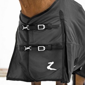 Horze Nevada Medium Weight Turnout Horse Blanket, Black, 66-in