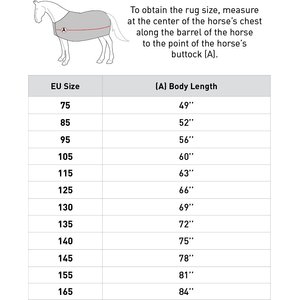 Horze Nevada Medium Weight Turnout Horse Blanket, Black, 69-in