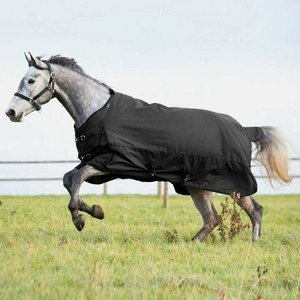 Horze Nevada Medium Weight Turnout Horse Blanket, Black, 84-in