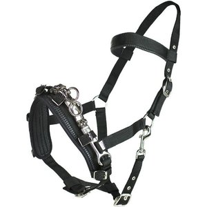 Horze Nylon Lunging Cavesson Horse Bridle, Black, Cob