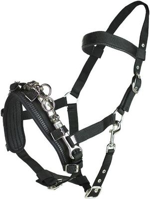 Show full view: Horze Nylon Lunging Cavesson Horse Bridle, Black, Horse slide 1 of 6