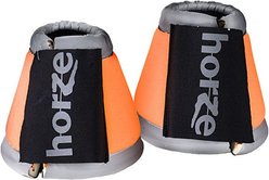 Horze Reflective Horse Bell Boots, 2 count, Orange, Large