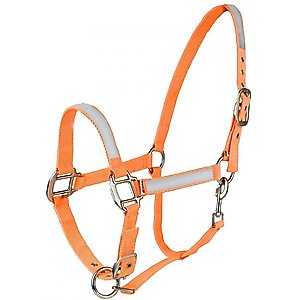 Horze Reflective Horse Halter, Orange, Cob