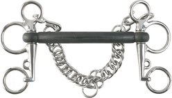 Horze Rubber Mullen Mouth Pelham Horse Bit, 4