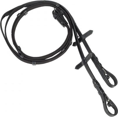 Show full view: Horze Slender Intertwined Horse Reins, Black, Pony slide 2 of 9