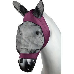 Horze Soft Stretch Horse Fly Mask, Dark Red, Cob