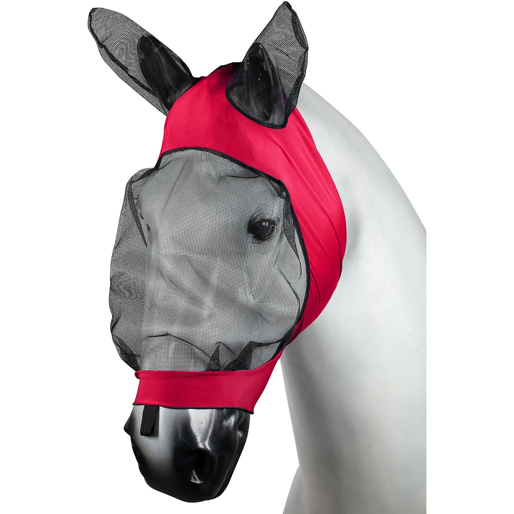Horze Soft Stretch Horse Fly Mask, Pink, Cob