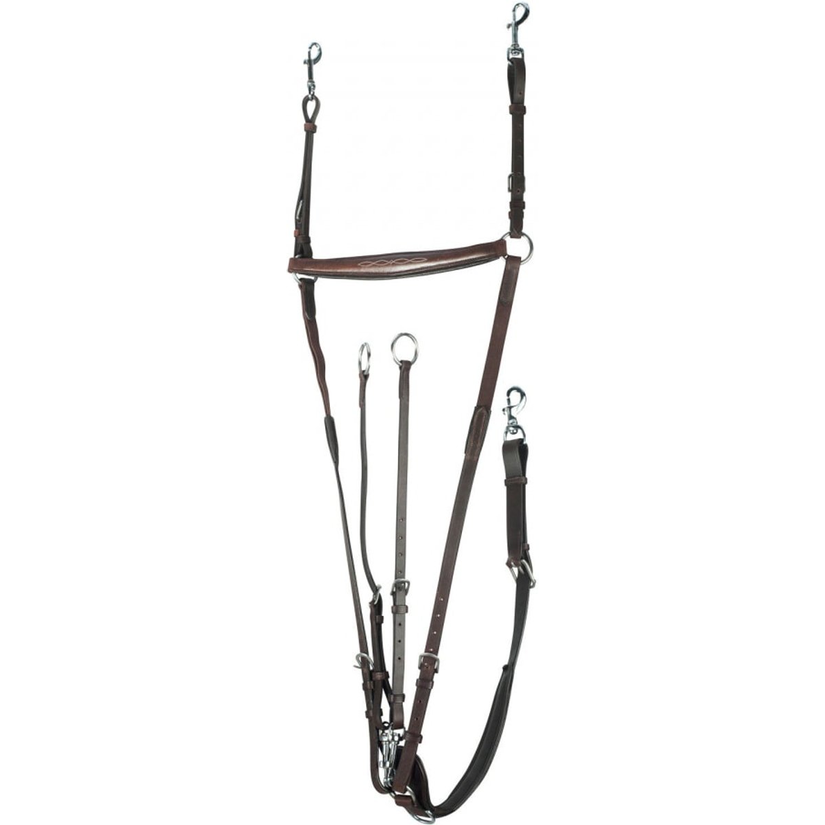 Horze Venice Combined Running Martingale Breastplate, Dark Brown, Cob