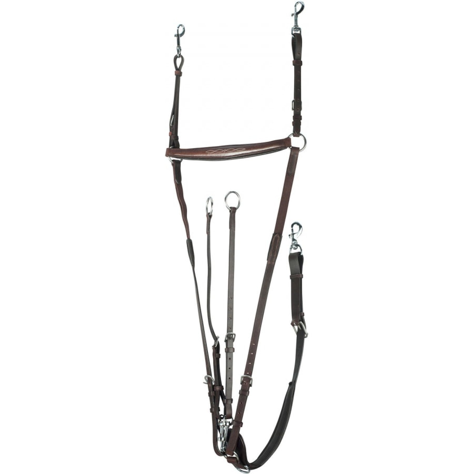 Horze Venice Combined Running Martingale Breastplate, Dark Brown, Pony