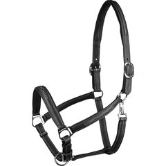 Horze Warren Soft Leather Horse Halter, Black, Horse