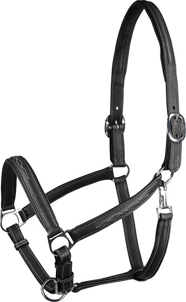 Show full view: Horze Warren Soft Leather Horse Halter, Black, Warmblood slide 1 of 3