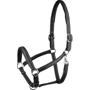 Horze Warren Soft Leather Horse Halter, Black, Warmblood
