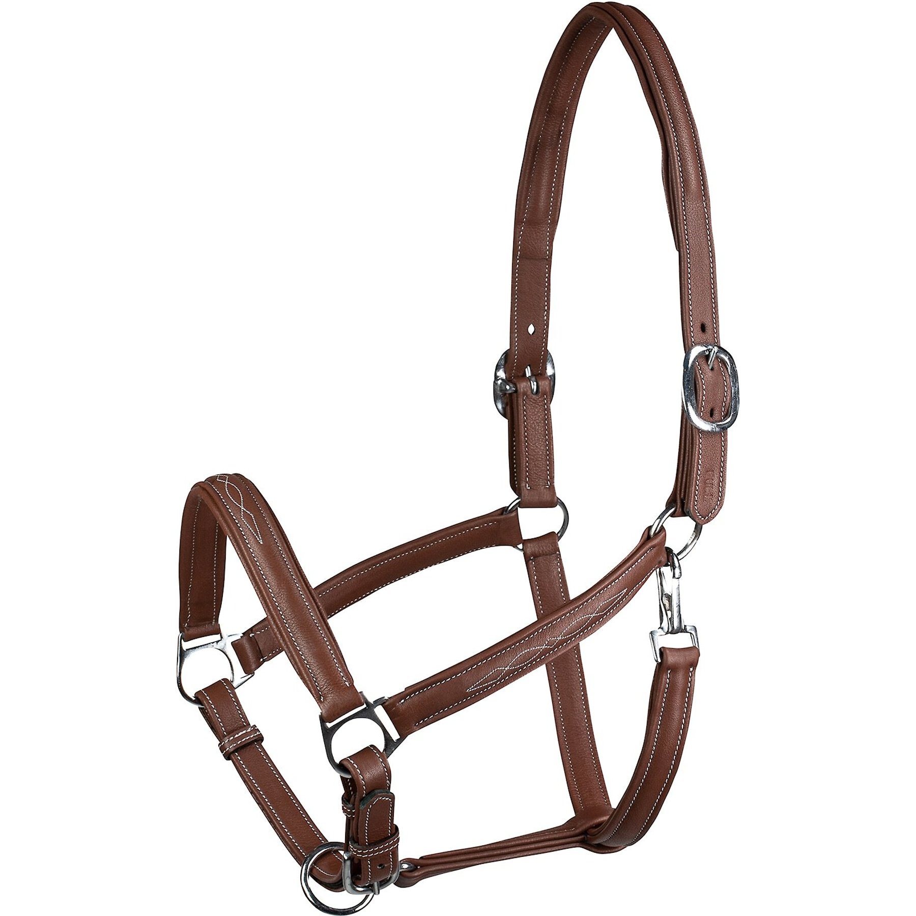 Horze Warren Soft Leather Horse Halter, Light Brown, Warmblood