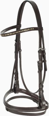 Show full view: Horze Weston Flash Horse Bridle with Reins, Brown, Warmblood slide 2 of 10