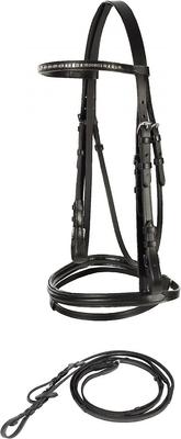 Show full view: Horze Weston Snaffle Horse Bridle, Black, Cob slide 1 of 5