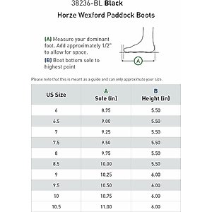 Horze Wexford Paddock Boots, Black, 8.5