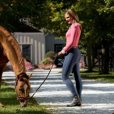 Show full view: Horze Women's Active Full Seat Breeches, Peacoat Dark Blue, 32 slide 9 of 10