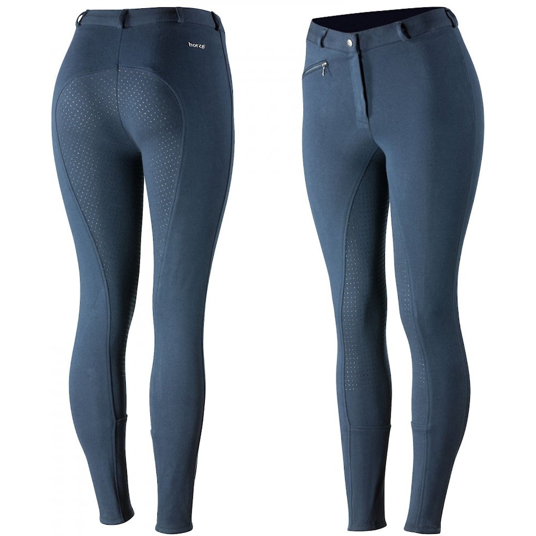 Horze Women's Active Full Seat Breeches, Peacoat Dark Blue, 34