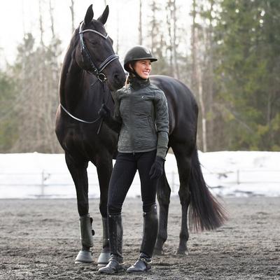 Show full view: Horze Women's Daniela Silicon Full Seat Breeches, Black, 28 slide 3 of 11