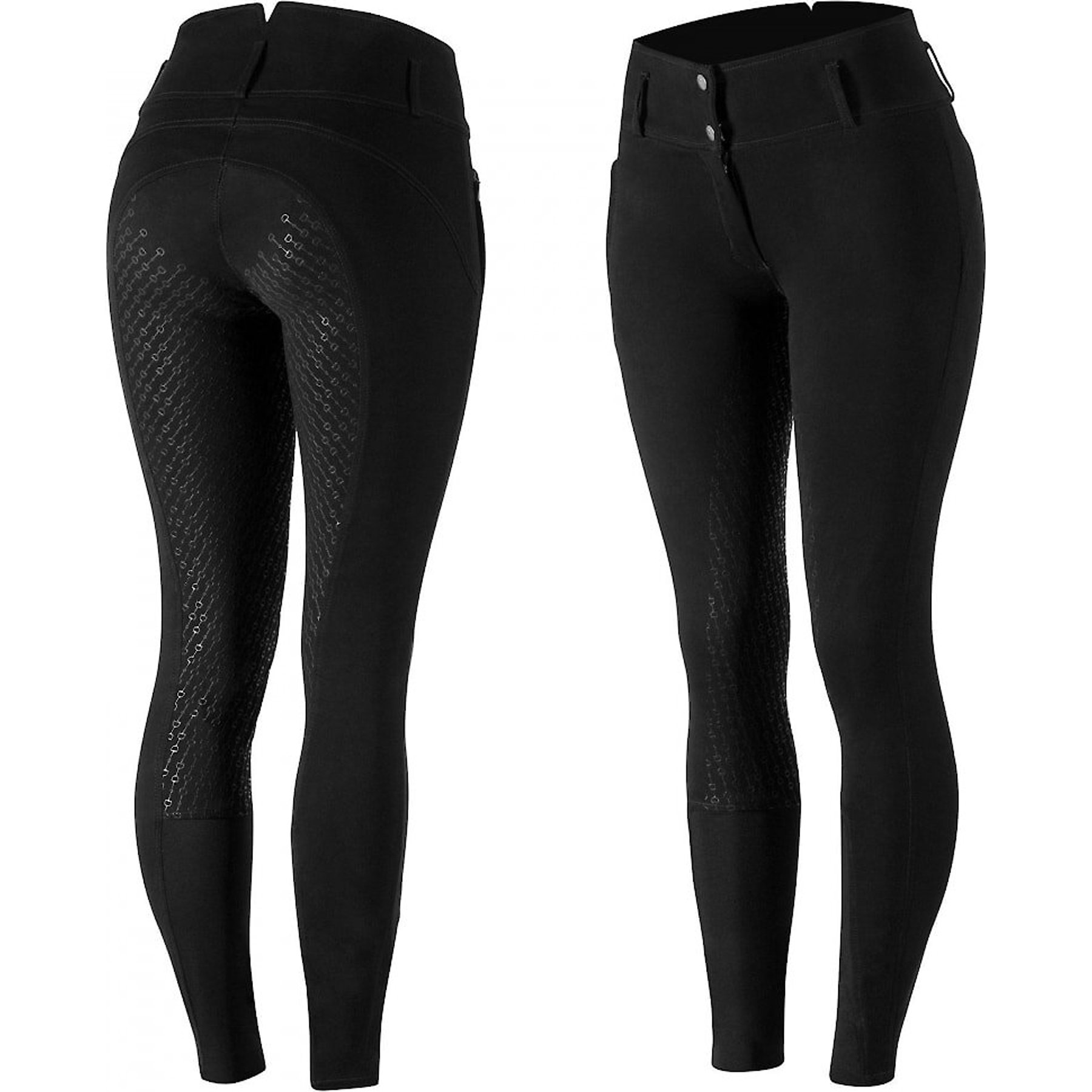 Horze Women's Daniela Silicon Full Seat Breeches, Black, 34