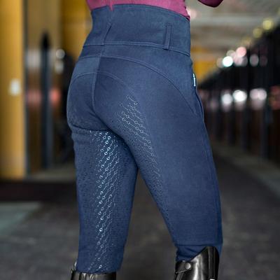 Show full view: Horze Women's Daniela Silicon Full Seat Breeches, Dark Navy, 26 slide 3 of 11