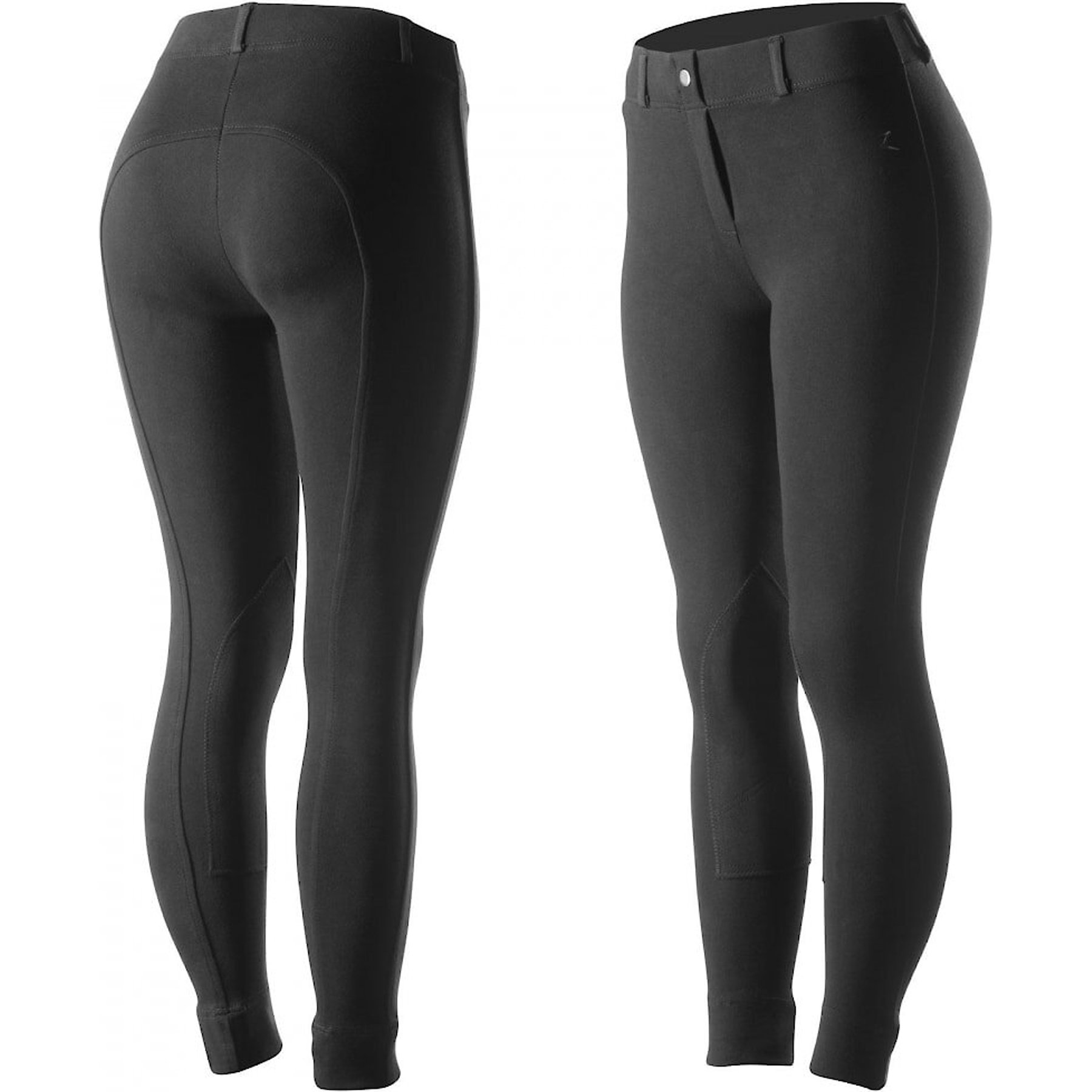 Horze Women's Ella Pull-On Knee Patch Tights, Black, 30