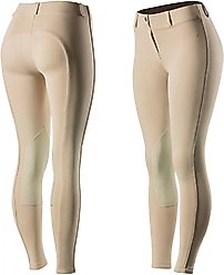Horze Women's Ella Pull-On Knee Patch Tights, Tan, 28