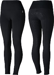 Horze Womens Gillian Silicone Full Seat Tights, Black, 32