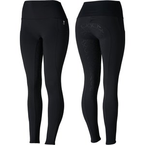 Horze Womens Gillian Silicone Full Seat Tights, Black, 32