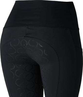 Show full view: Horze Womens Gillian Silicone Full Seat Tights, Black, 32 slide 3 of 8