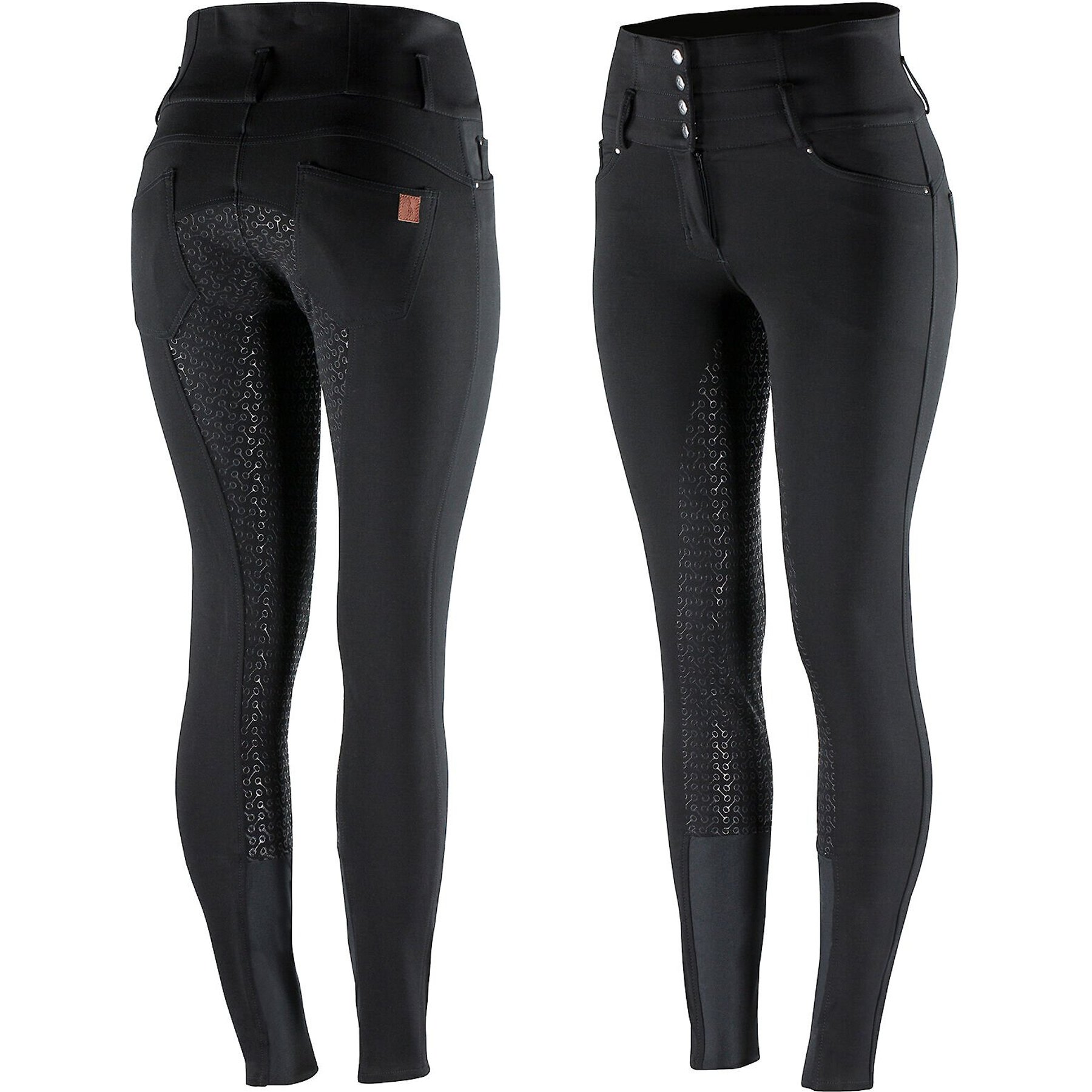Horze Women's Tara High Waist Full Seat Breeches, Black, 30