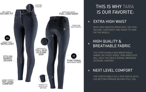 Show full view: Horze Women's Tara High Waist Full Seat Breeches, Black, 32 slide 5 of 11