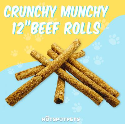 Show full view: HOTSPOT PETS 12-in Beef Crunchy Munchy Rolls Dog Treats, 4 count slide 3 of 10